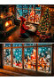 New Year Snowflakes Glass Sticker - Suitable for All Surfaces, Non-Marking Winter and Christmas Decoration - 8