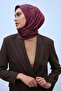 Viscose Velora Scarf Burgundy-Wine Tone Patterned Anti-Slip 90X90 - 6