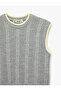 Sleeveless Ribbed Crew Neck Hair Knit Textured Sweater - 3