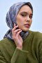 Viscose Blended Velora Scarf Anthracite-Smoked Green Toned Patterned Tok Duruşlu 90X90 - 4