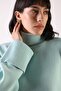 Mint Long Sleeve Side Slit Turtleneck Cashmere Women's Knitwear Sweater - 8
