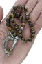 Natural Stone Tiger's Eye Prayer Beads, 33 Beads Silver Color Dual Model Tassel Rosary, Gift Boxed - 7