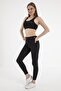 Crozwise Women's Black Micro Pocket Leggings Plain Casual Sports