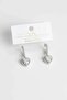 Brass Silver Color Zircon Stone Heart Model Women's Earrings - 2