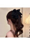 Black glitter tulle and stone detailed bow hair clip - 2