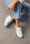Unisex Hook-and-Loop Comfortable Daily Sneakers with Colored Sole Sneakers