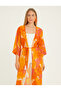 Tropical Mixed Pattern Chiffon Orange Kimono Kaftan Pareo - 5