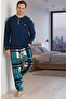 Men's Pocketed Winter Fleece Pajamas Set 2252P