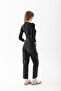 Women's Black Slim Fit Denim Jumpsuit - 7