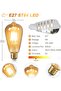 LED Edison Bulb, 6-Pack 4W E27 ST64 Vintage Amber Glass, 2700K Warm White, Dimmable - 2