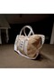 Women's Black Column Strap Fur Plush Crossbody Bag - 4