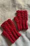 Red Hand Knitted Fingerless Gloves - Crochet, Handmade, Knitted - 3