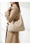 Zaneria Cream Knitted Detailed Shopper Women's Shoulder Bag - 6