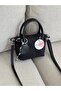 DAILY FABRIC SMALL BLACK WOMEN'S SHOULDER BAG EN18 HEIGHT15 - 4