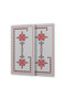 Glass Coffee Table Set of 2 with Cross Stitch Pattern 30 X 15 cm - 3