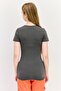 Women Slim Fit Short Sleeve Training Top, Dark Grey - 3