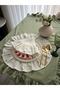 Round Water Green Muslin Floral American Tablecloth (38X38Cm) - 5