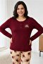 Women's Long Sleeve Viscose Pajama Set Buttoned Crew Neck Comfortable Stylish Home Wear Set