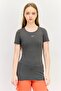 Women Slim Fit Short Sleeve Training Top, Dark Grey
