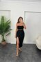 Women's Ottoman Fabric Lycra Midi Length Pencil Skirt Black