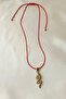 Red Rope Gold Snake Detailed Adjustable Necklace - Does Not Tarnish - 4