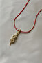 Red Rope Gold Snake Detailed Adjustable Necklace - Does Not Tarnish - 3