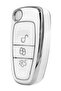 Ford Focus Fiesta Mondeo Kuga Transit Connect Custom Galaxy Nano Key Case Cover Sustalı White - 3