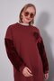 Burgundy Fur Sleeve Detailed Double Suit - 4