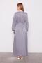 Gray Tie-Up Stitching Detail Cupra Dress - 4
