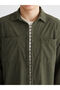Khaki regular fit long sleeve velvet shirt for men by plus-store - 3