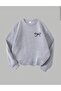 Girls' Circular Neck Mini Ribbon Printed Triple Sweatshirt - 2