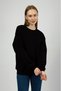 Women's Basic Cotton Fleece Lined Crew Neck Sweatshirt Black - 5