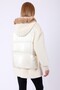 Ecru White Wool Puffer Coat with Genuine Fur Accessories - 4