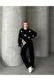 Premium Series Panda Patterned Sweater Bottom Top Knitwear Set Double