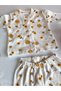 Baby Girl Boy 100% Cotton Pajama Set Soft Ribbed Snap Fasteners 0-9 Months Bee Themed - 6