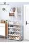 5-layer multifunctional floor to ceiling coat rack and shoe rack integrated