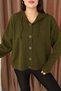 Hooded Long Sleeve Lace-Up Four Button Soft Textured Stylish Standard Length Winter Basic Knitwear Cardigan - 5