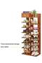 8-Layer Fishbone-Shaped Shoe Rack with Drawer, Brown - 4