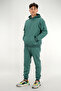 Men's Petrol Green Relaxed Fit Tracksuit Set 3 Thread Fleece-Lined Thick Fabric Ribbed Leg Drawstring Waist - 6
