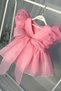 Balloon Sleeve Girl Kids Baby Candy Pink Organza Ball Gown Dress - 3