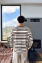 Buttoned Striped Knitwear Sweater Brown - 2