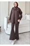 Women's High-Waisted Buttoned Scuba Pants Hijab Suit