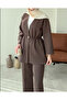 Women's Elastic Waist Skuba Kimono Pants Set - 5