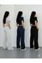 Women's Sweatpants 3-Pack - Black - Gray - Navy Blue - Belted at the Waist, Suitable for Daily Use, Comfortable Fit, Washable Fabric - 2
