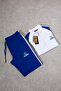 Men's 2-Thread Jersey Fabric Wide-Leg Blue White Tracksuit Set - 3