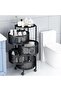 4 Tier Kitchen Storage Trolley with Wheels for Fruits & Vegetables Shelf for Kitchen (Black) circle - 7