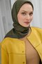 Viscose Velora Scarf Dark Green Oil Green Striped Lightweight Flowy 90X90