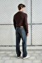 Men's Slim Fit Buttoned Brown Knitwear - 2
