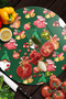 Glass Cutting Board and Serving Bowl Round Christmas New Year Patterned 30 X 30 cm - 3