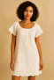 100% Cotton Half-Sleeve Jacquard Fabric Dressing Gown Nightgown Set – Elegant, Modern, and Natural Design